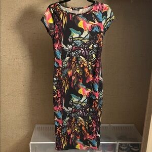 Colorful Abstract Print Women's Dress